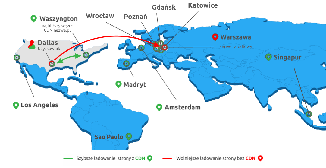 Mapa CDN USA - nazwa.pl